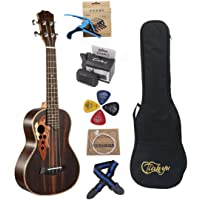 Los mejores  - Paisen 23 pulgadas Ukelele Hawaiano de madera palosanto profesional con afinador cejilla Correa ukeleles Funda de…